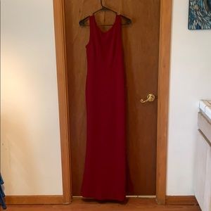 Lulu’s drop back full length dress in wine red